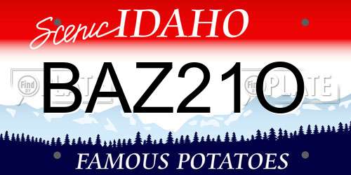 BAZ21O Idaho License Plate