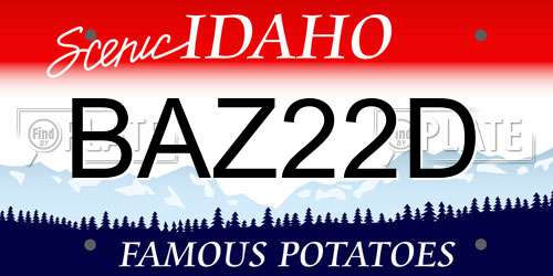 BAZ22D Idaho License Plate
