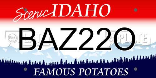 BAZ22O Idaho License Plate