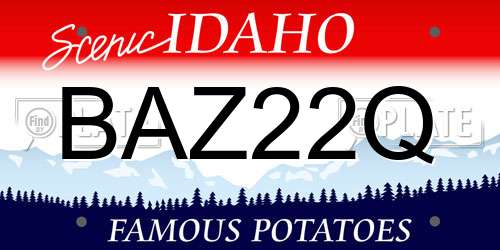 BAZ22Q Idaho License Plate