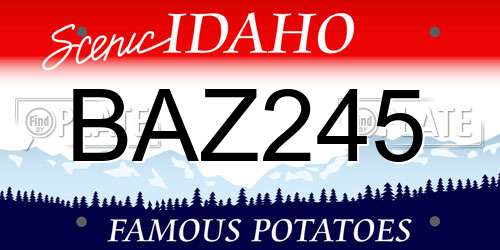 BAZ245 Idaho License Plate