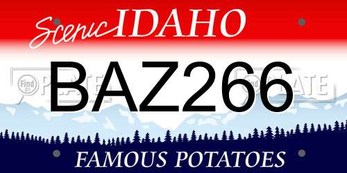 BAZ266 Idaho License Plate