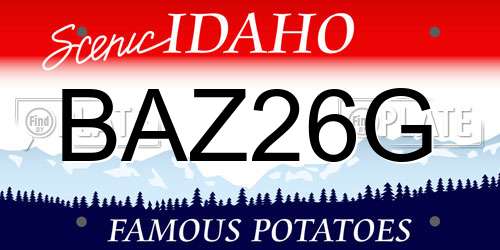 BAZ26G Idaho License Plate