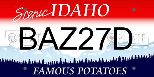BAZ27D Idaho License Plate