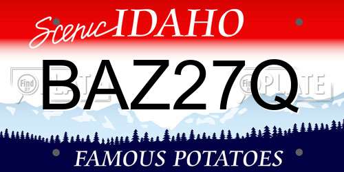 BAZ27Q Idaho License Plate