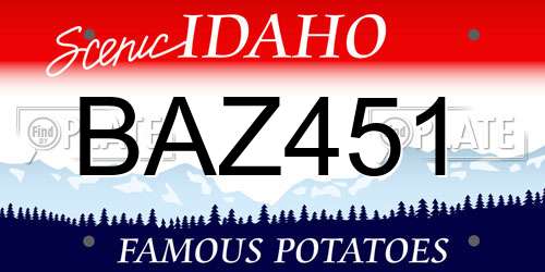 BAZ451 Idaho License Plate