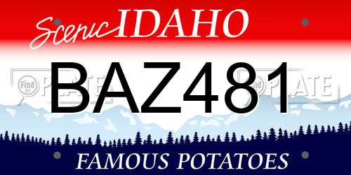 BAZ481 Idaho License Plate