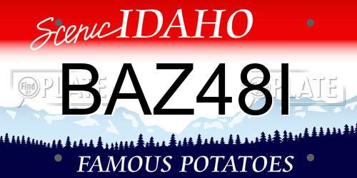 BAZ48I Idaho License Plate