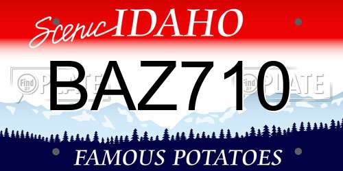 BAZ710 Idaho License Plate