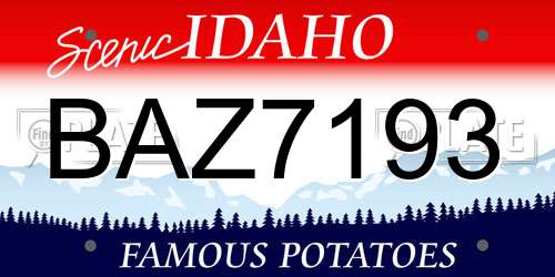 BAZ7193 Idaho License Plate