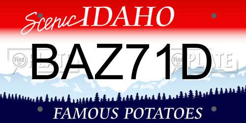 BAZ71D Idaho License Plate