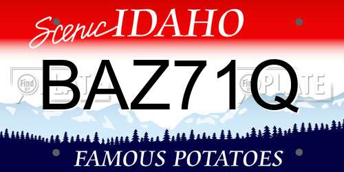 BAZ71Q Idaho License Plate