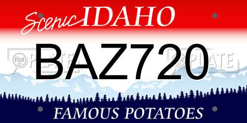 BAZ720 Idaho License Plate