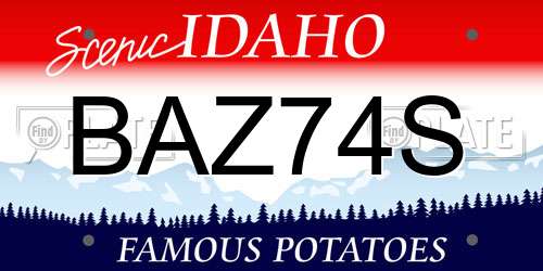 BAZ74S Idaho License Plate