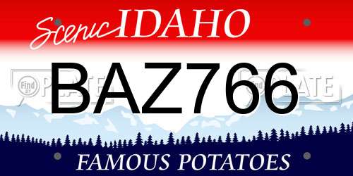 BAZ766 Idaho License Plate
