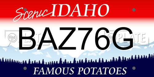 BAZ76G Idaho License Plate