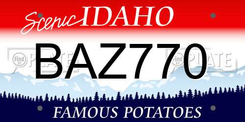 BAZ770 Idaho License Plate