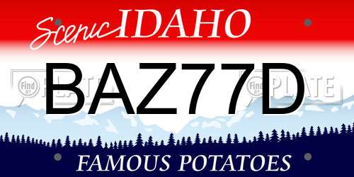 BAZ77D Idaho License Plate