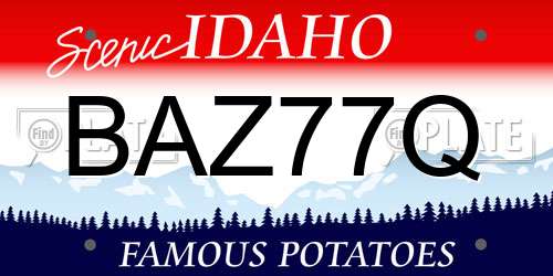 BAZ77Q Idaho License Plate