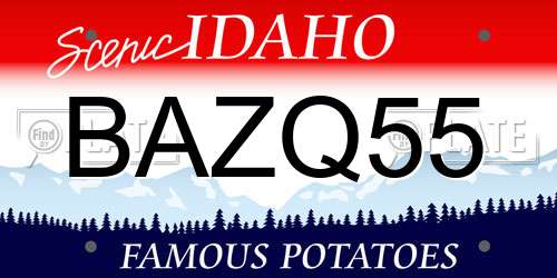 BAZQ55 Idaho License Plate