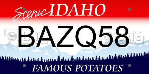 BAZQ58 Idaho License Plate