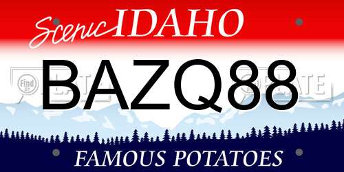 BAZQ88 Idaho License Plate