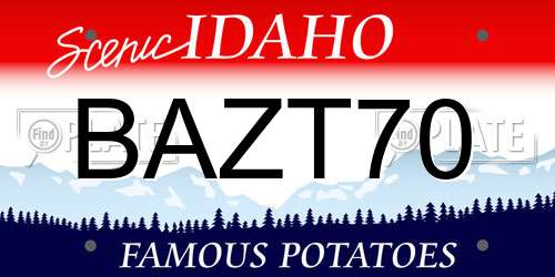 BAZT70 Idaho License Plate