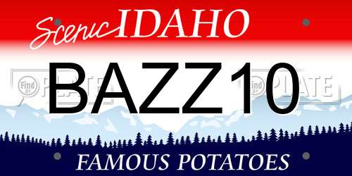 BAZZ10 Idaho License Plate