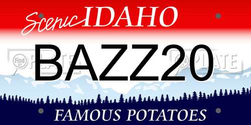 BAZZ20 Idaho License Plate