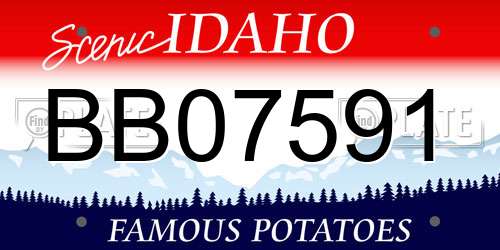 BB07591 Idaho License Plate