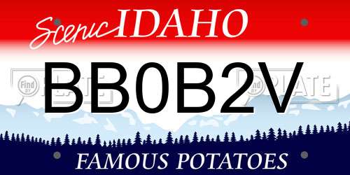 BB0B2V Idaho License Plate