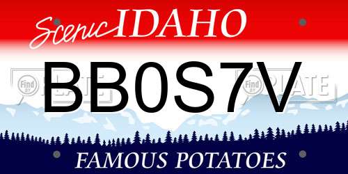 BB0S7V Idaho License Plate