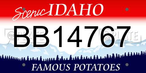 BB14767 Idaho License Plate