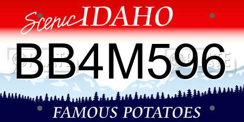 BB4M596 Idaho License Plate