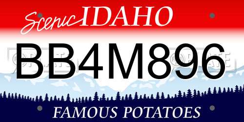 BB4M896 Idaho License Plate