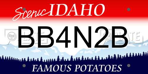 BB4N2B Idaho License Plate