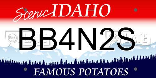BB4N2S Idaho License Plate