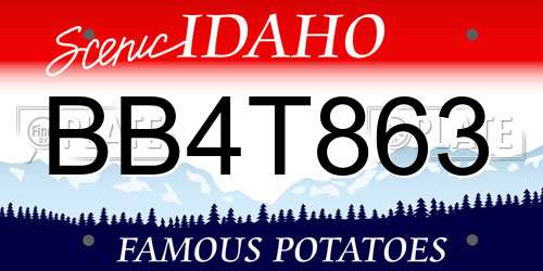 BB4T863 Idaho License Plate