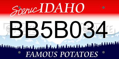 BB5B034 Idaho License Plate