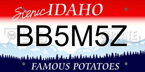 BB5M5Z Idaho License Plate