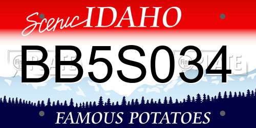 BB5S034 Idaho License Plate