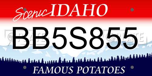 BB5S855 Idaho License Plate