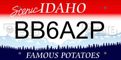 BB6A2P Idaho License Plate