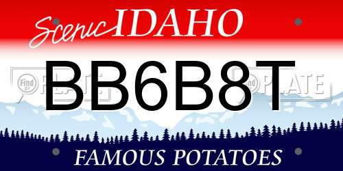 BB6B8T Idaho License Plate