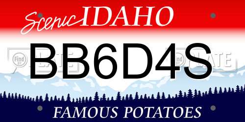 BB6D4S Idaho License Plate