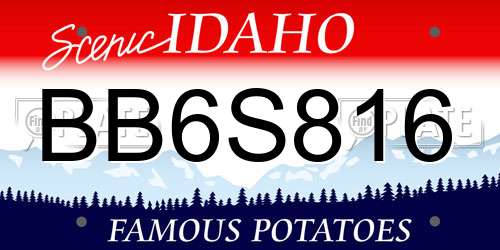 BB6S816 Idaho License Plate