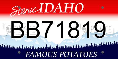 BB71819 Idaho License Plate