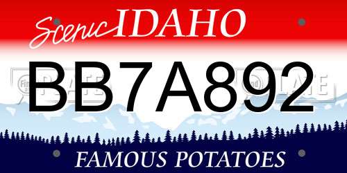 BB7A892 Idaho License Plate