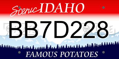BB7D228 Idaho License Plate