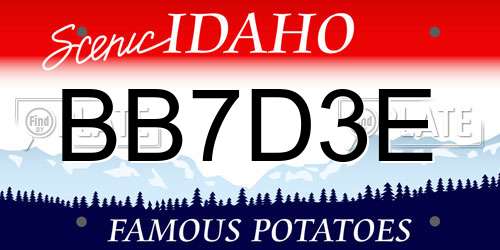 BB7D3E Idaho License Plate